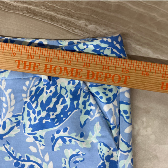 Lilly Pulitzer Callahan Knit Shorts 2 Blue Periwinkle Turtley Awesome Turtles - Picture 8 of 8